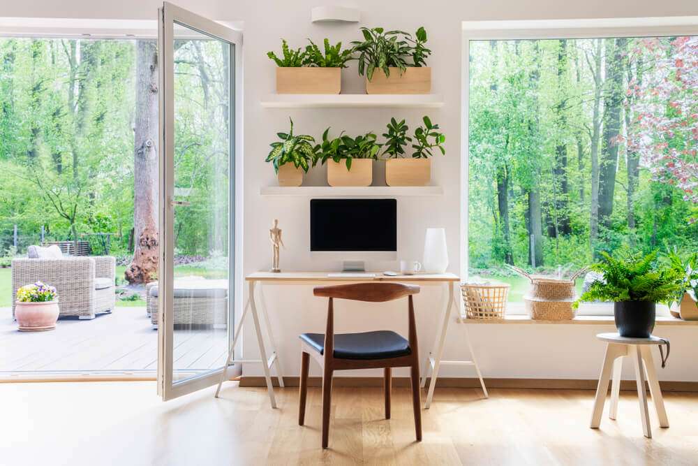 Get Inspired by a Little Greenery for home office setup