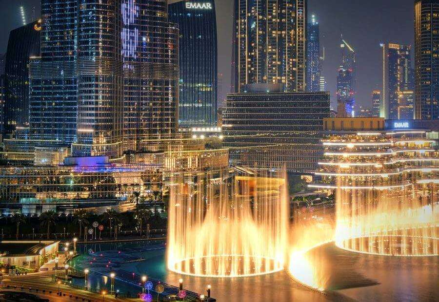 View of the Dubai Fountains Display