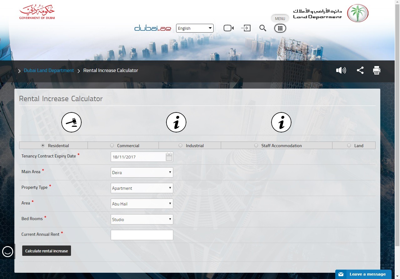 RERA Rental Calculator